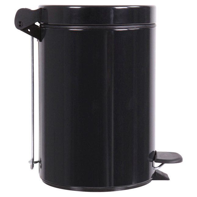 Poubelle salle de bain à pédale 3L Noir Graphite