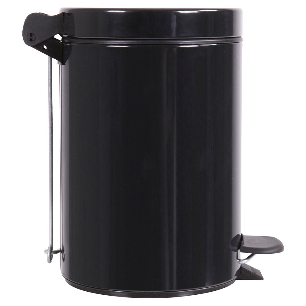 Poubelle salle de bain à pédale 3L Noir Graphite