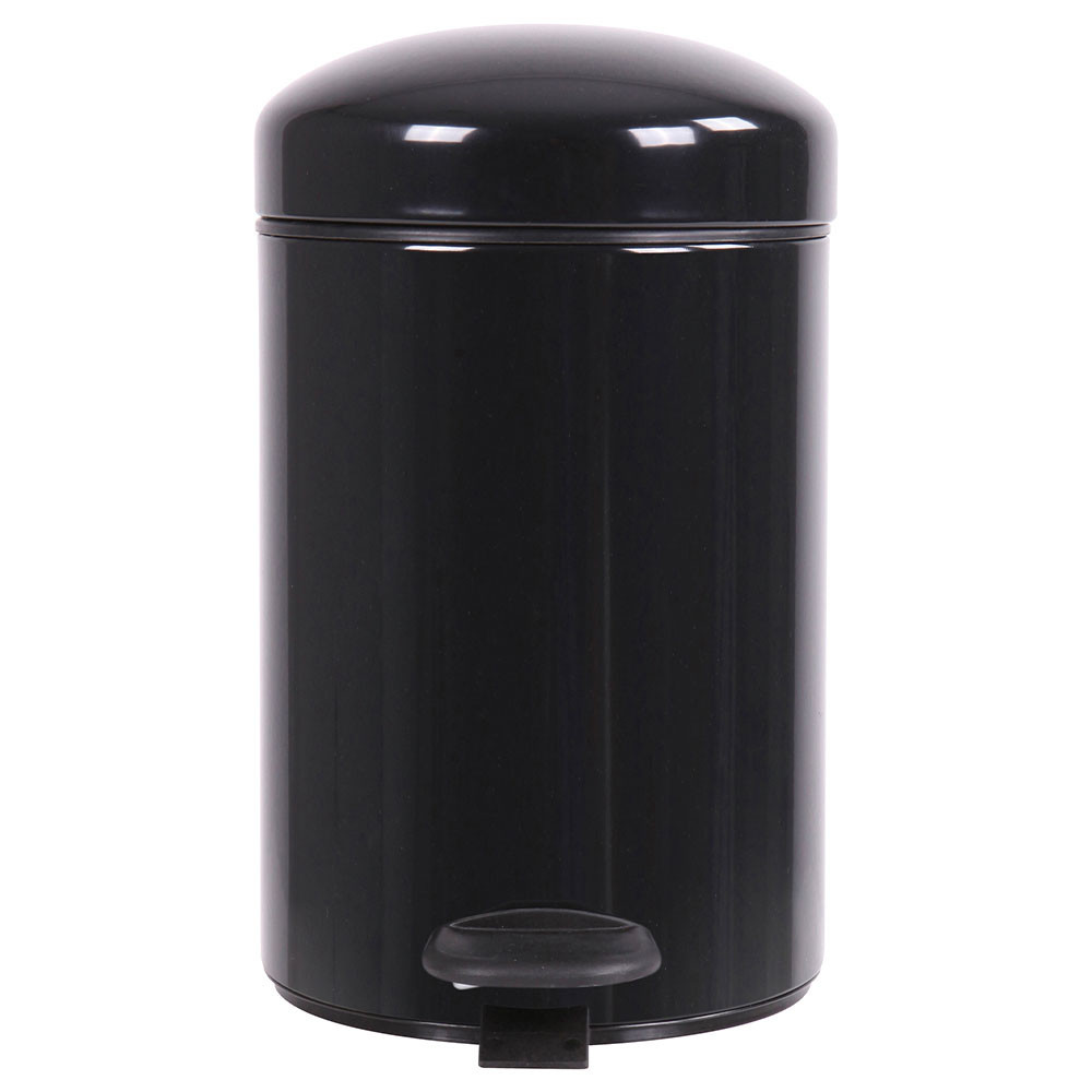 Poubelle salle de bain à pédale 3L Noir Graphite