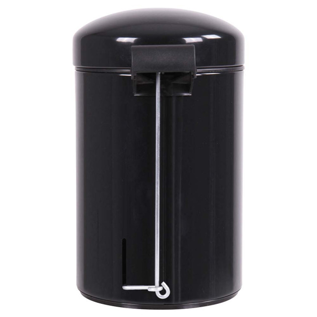 Poubelle salle de bain à pédale 3L Noir Graphite