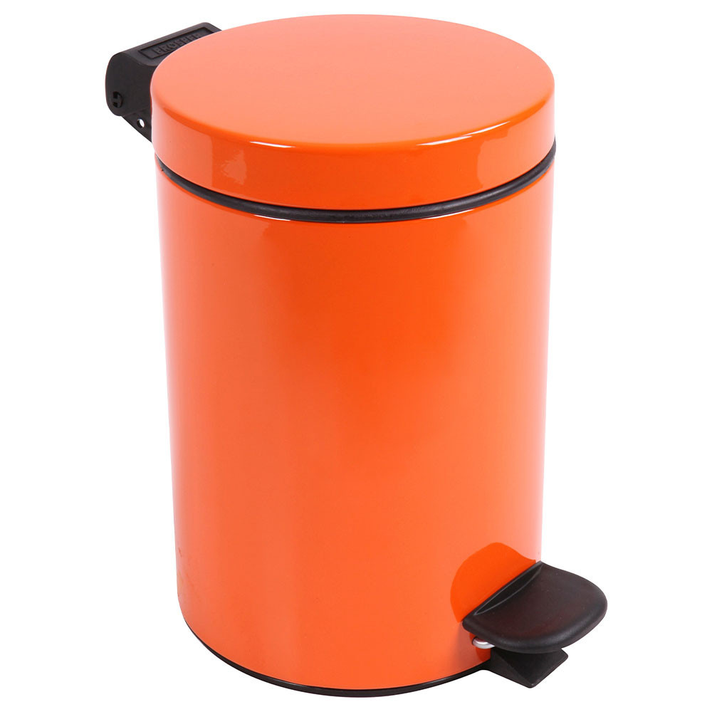 Poubelle salle de bain à pédale 3L Orange Clémentine