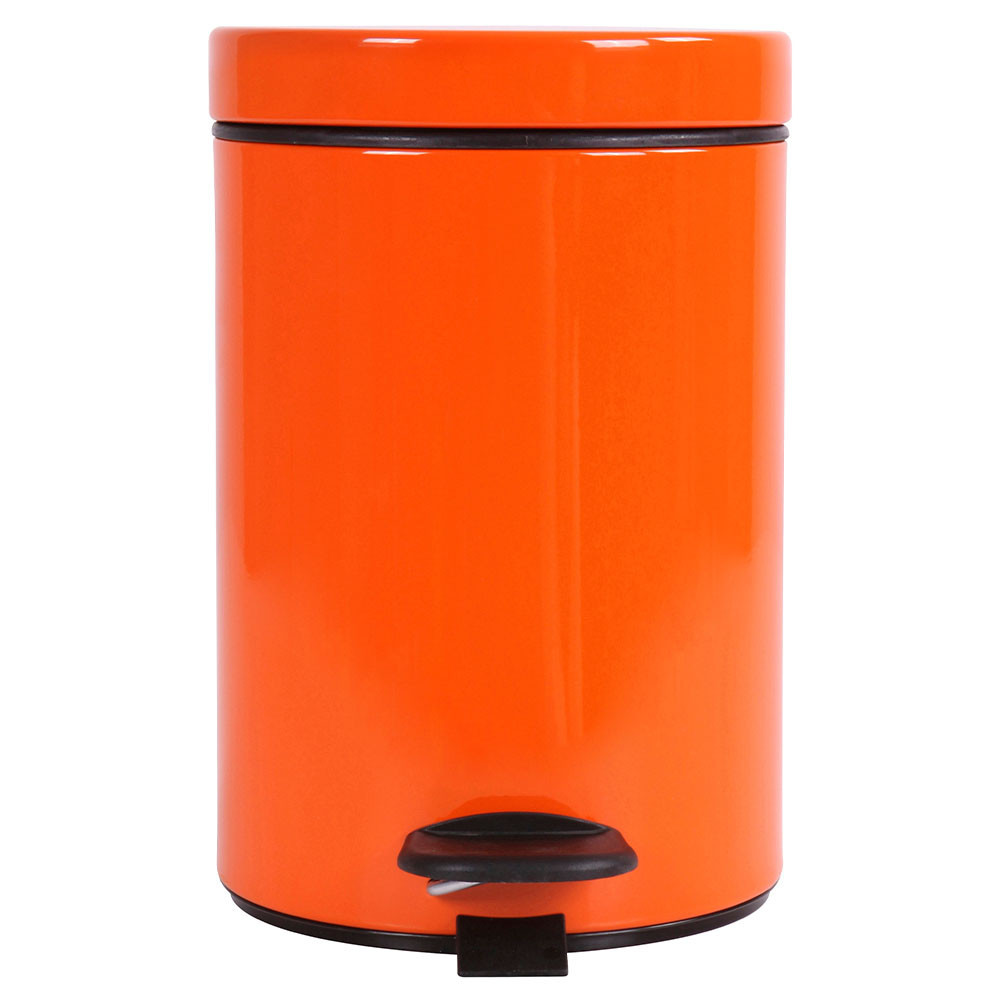 Poubelle salle de bain à pédale 3L Orange Clémentine