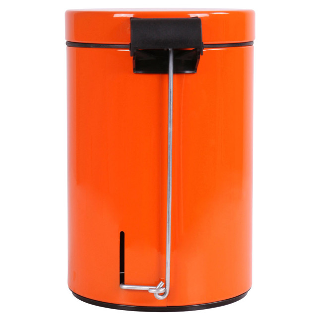 Poubelle salle de bain à pédale 3L Orange Clémentine