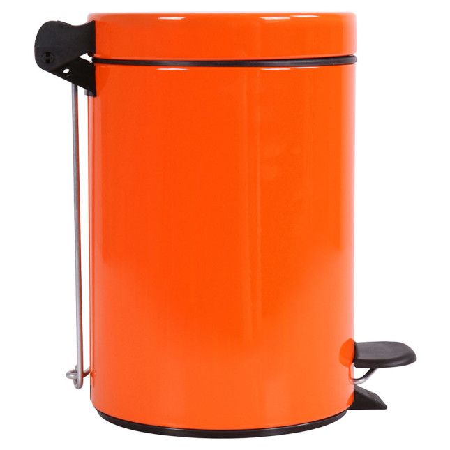 Poubelle salle de bain à pédale 3L Orange Clémentine