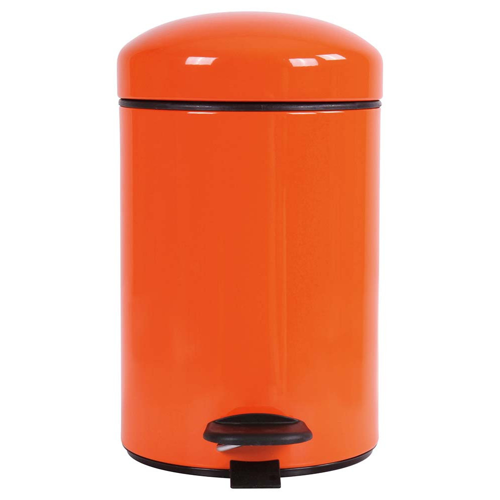 Poubelle salle de bain à pédale 3L Orange Clémentine