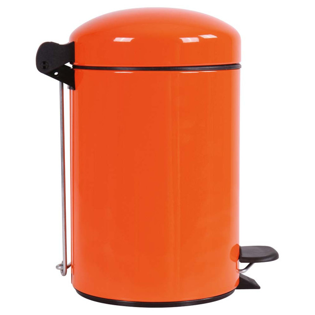 Poubelle salle de bain à pédale 3L Orange Clémentine