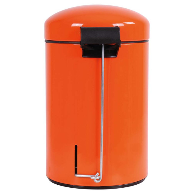 Poubelle salle de bain à pédale 3L Orange Clémentine
