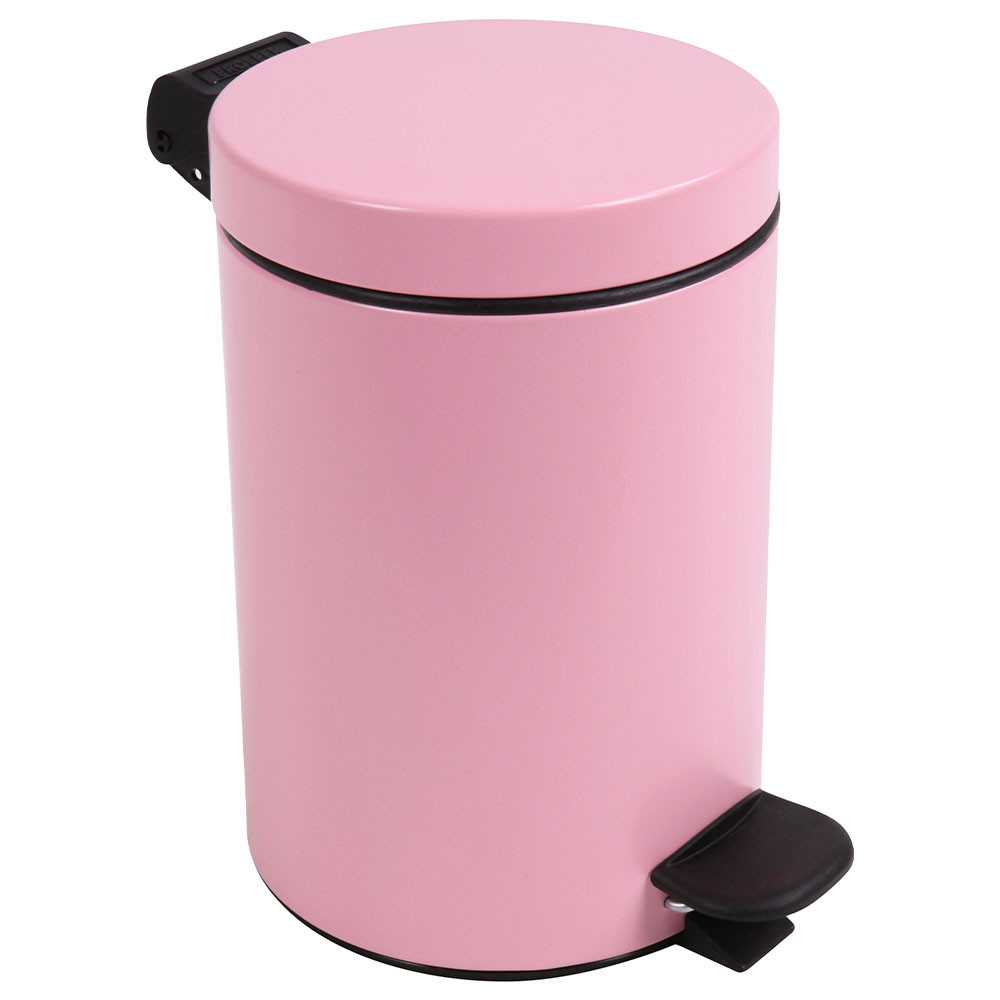 Poubelle salle de bain à pédale 3L Rose Dragée