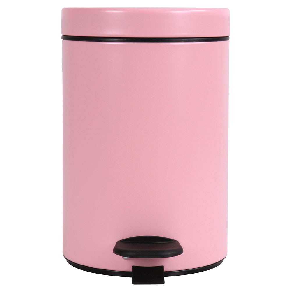 Poubelle salle de bain à pédale 3L Rose Dragée