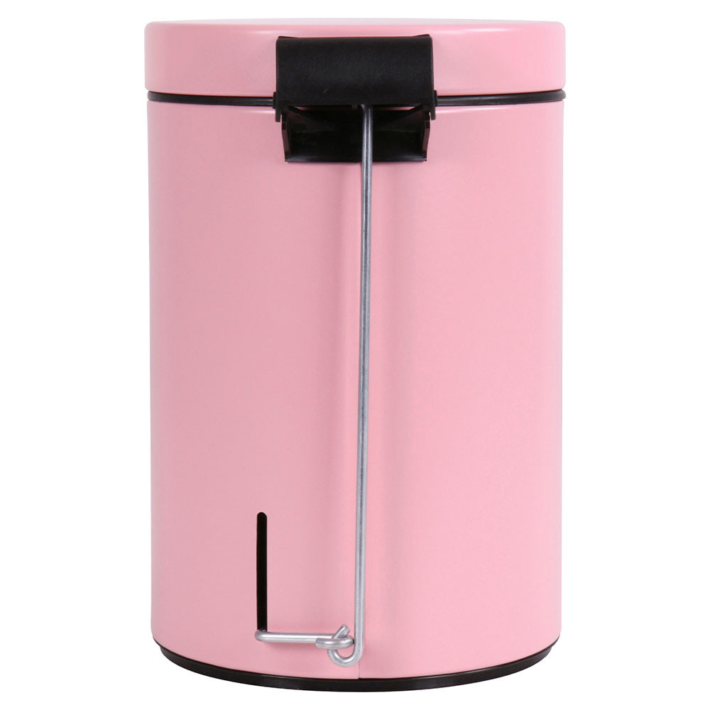 Poubelle salle de bain à pédale 3L Rose Dragée
