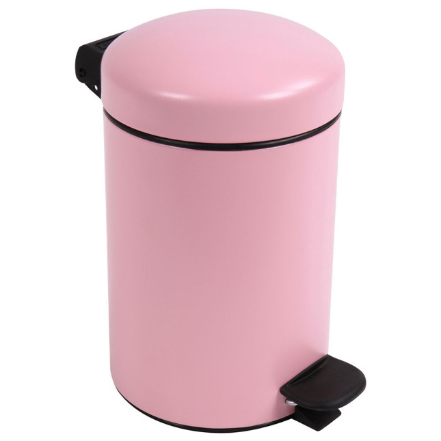 Poubelle salle de bain à pédale 3L Rose Dragée Poubelle salle de bain à pédale 3L Rose Dragée