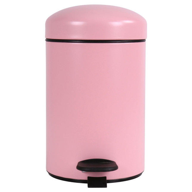 Poubelle salle de bain à pédale 3L Rose Dragée Poubelle salle de bain à pédale 3L Rose Dragée