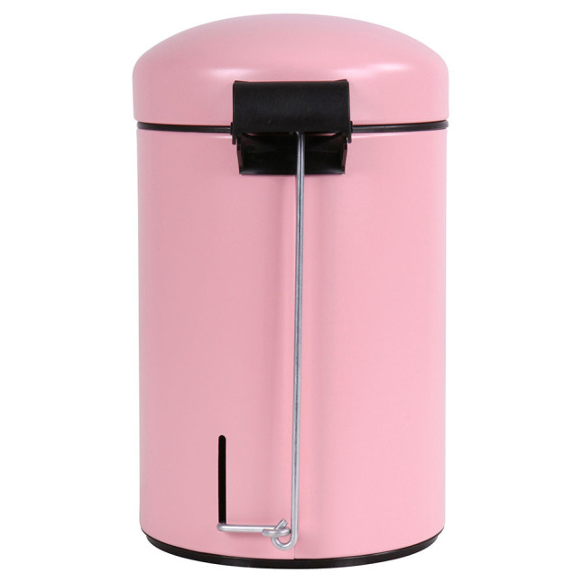 Poubelle salle de bain à pédale 3L Rose Dragée Poubelle salle de bain à pédale 3L Rose Dragée