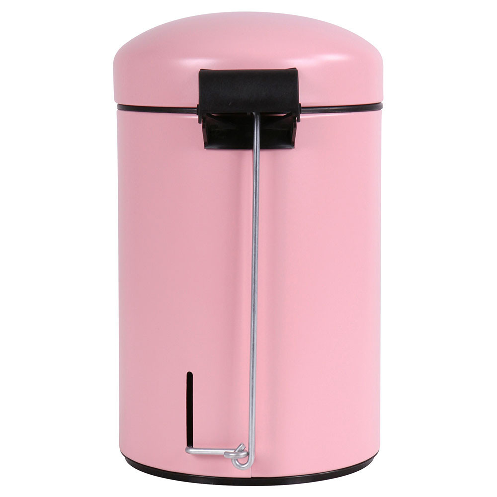 Poubelle salle de bain à pédale 3L Rose Dragée Poubelle salle de bain à pédale 3L Rose Dragée