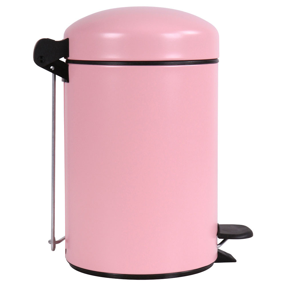 Poubelle salle de bain à pédale 3L Rose Dragée Poubelle salle de bain à pédale 3L Rose Dragée