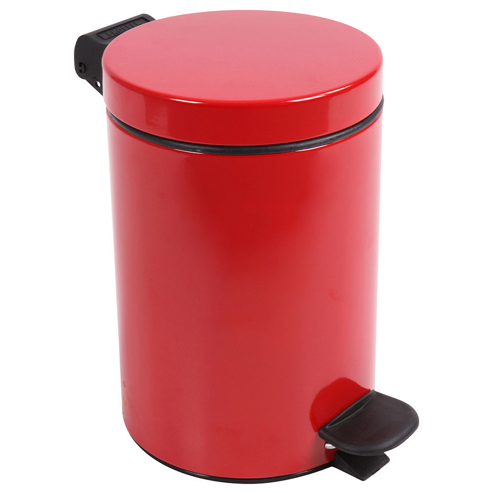 Poubelle salle de bain à pédale 3L Rouge Groseille