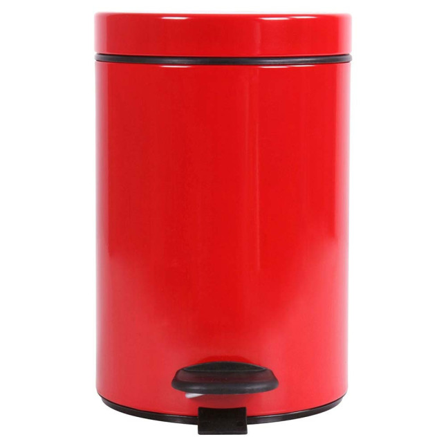 Poubelle salle de bain à pédale 3L Rouge Groseille