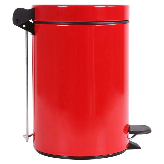 Poubelle salle de bain à pédale 3L Rouge Groseille