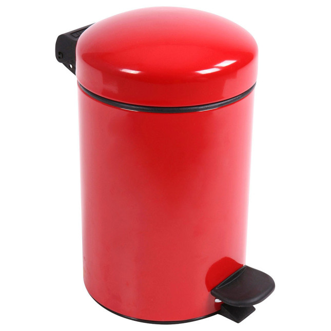 Poubelle salle de bain à pédale 3L Rouge Groseille
