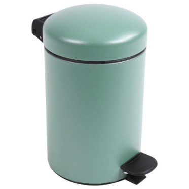 Poubelle salle de bain à pédale 3L Vert Natura