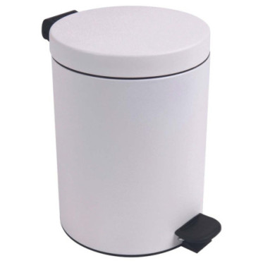 Poubelle salle de bain à pédale 5L Blanc Coton