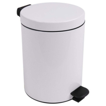 Poubelle salle de bain à pédale 5L Blanc Éclat