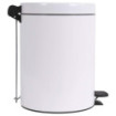 Poubelle salle de bain à pédale 5L Blanc Éclat