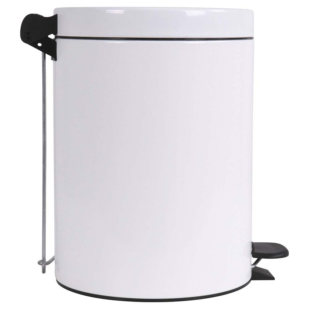 Poubelle salle de bain à pédale 5L Blanc Éclat