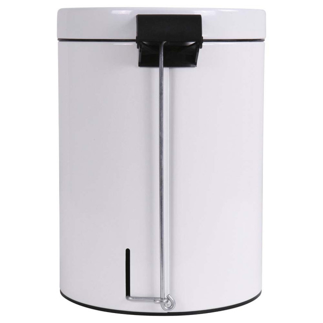 Poubelle salle de bain à pédale 5L Blanc Éclat