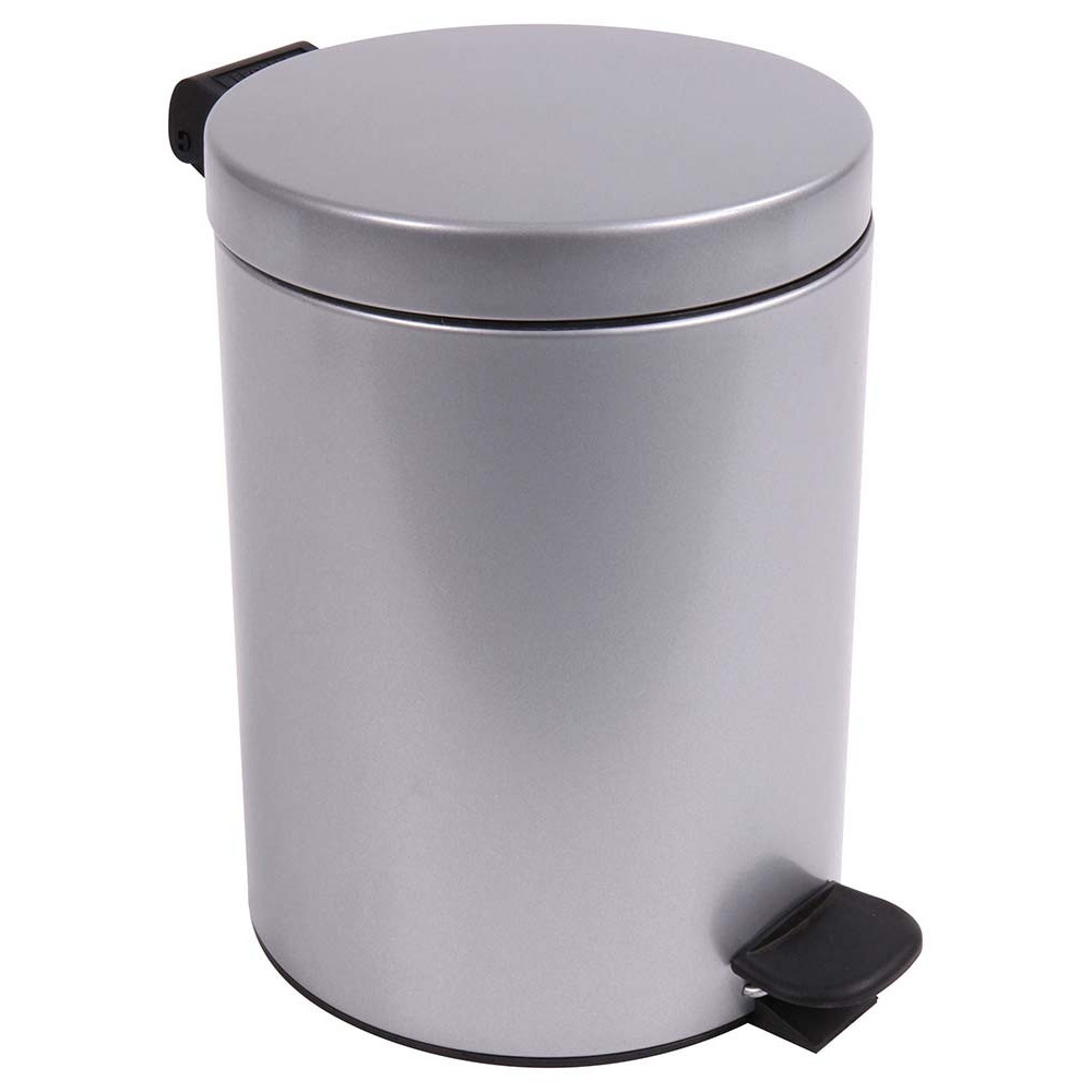 Poubelle salle de bain à pédale 5L Gris Galet