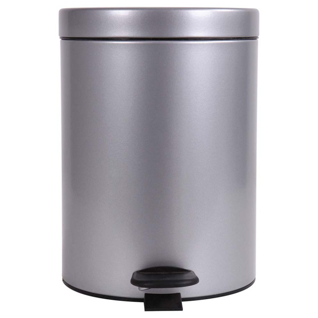 Poubelle salle de bain à pédale 5L Gris Galet