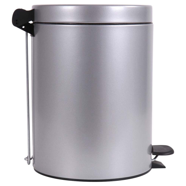 Poubelle salle de bain à pédale 5L Gris Galet