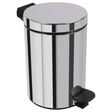 Poubelle salle de bain à pédale 5L Inox