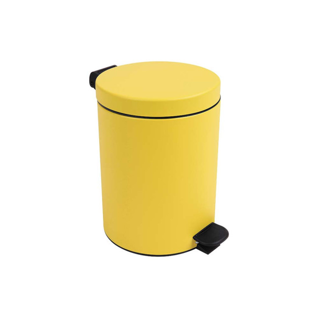 Poubelle salle de bain à pédale 5L Jaune Mimosa