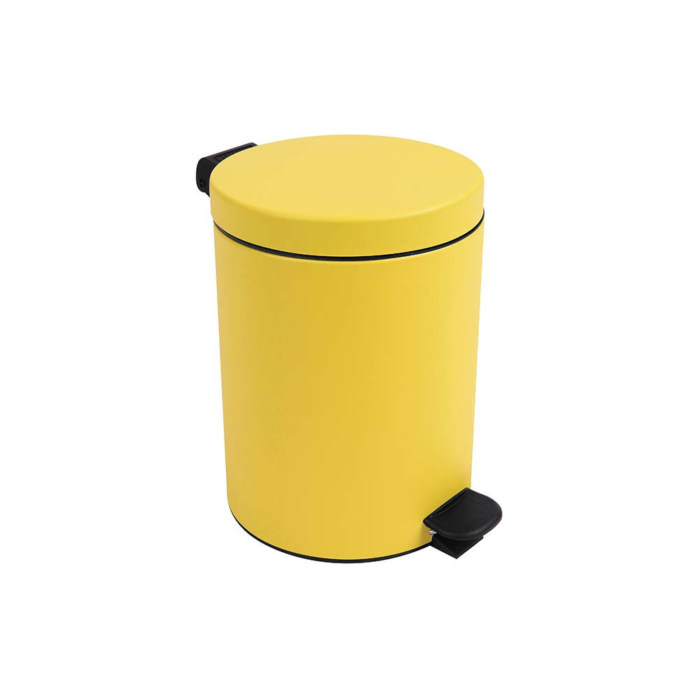 Poubelle salle de bain à pédale 5L Jaune Mimosa