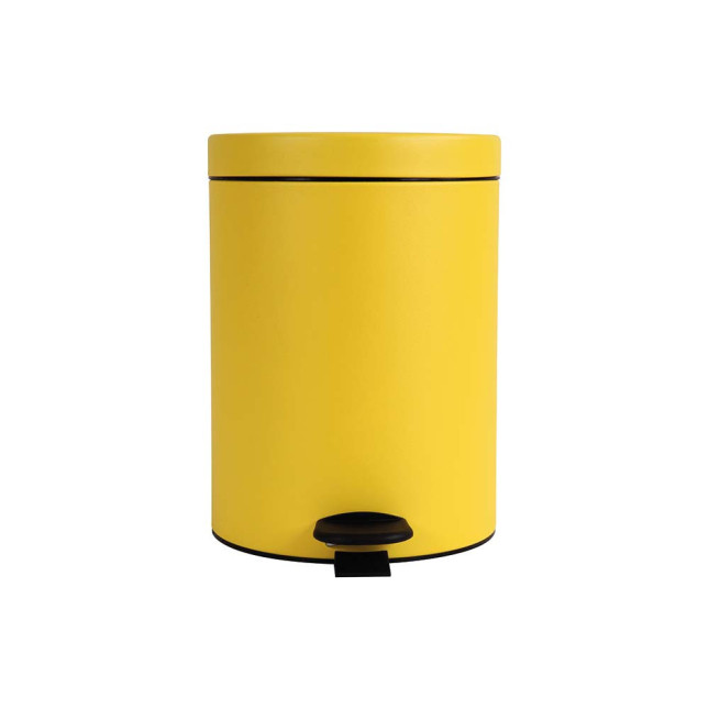 Poubelle salle de bain à pédale 5L Jaune Mimosa