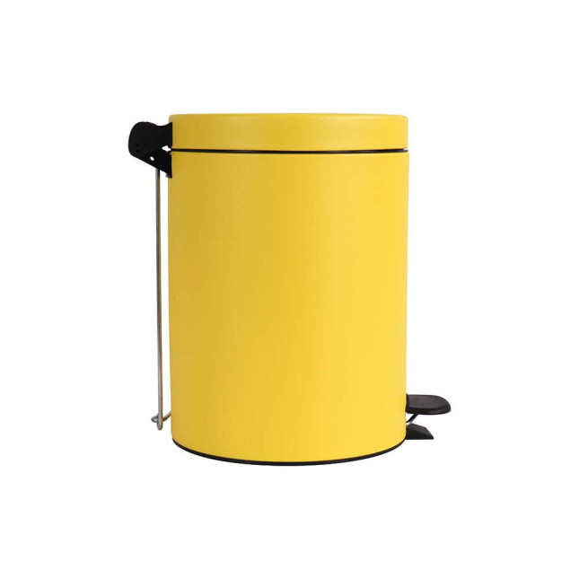 Poubelle salle de bain à pédale 5L Jaune Mimosa