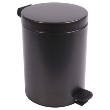 Poubelle salle de bain à pédale 5L Noir Basalte