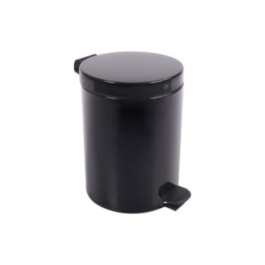 Poubelle salle de bain à pédale 5L Noir Graphite