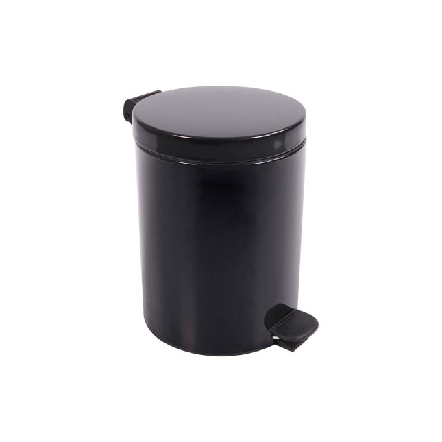 Poubelle salle de bain à pédale 5L Noir Graphite