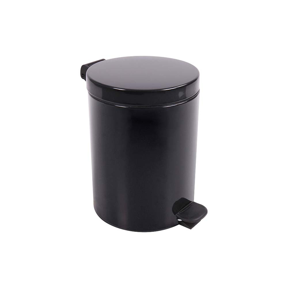Poubelle salle de bain à pédale 5L Noir Graphite