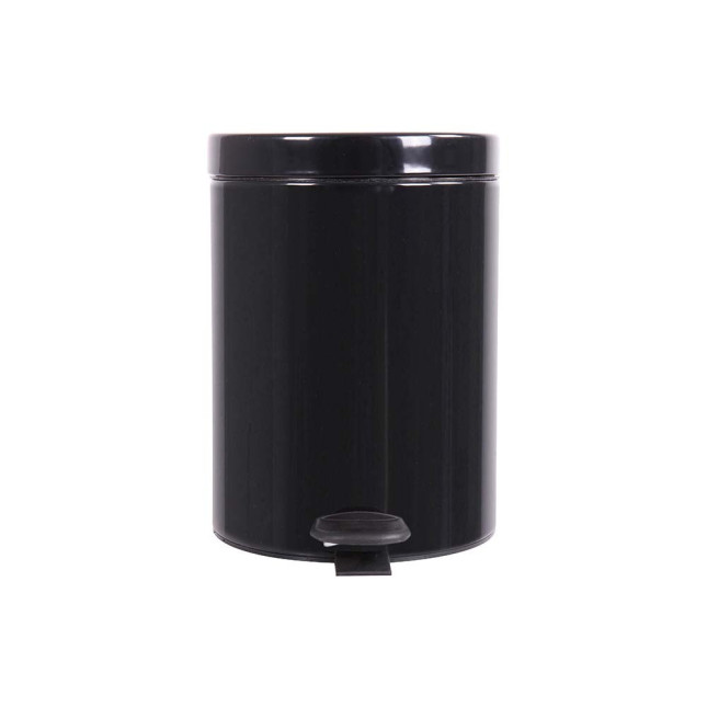 Poubelle salle de bain à pédale 5L Noir Graphite