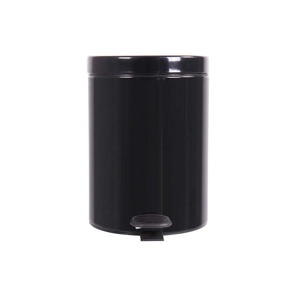 Poubelle salle de bain à pédale 5L Noir Graphite