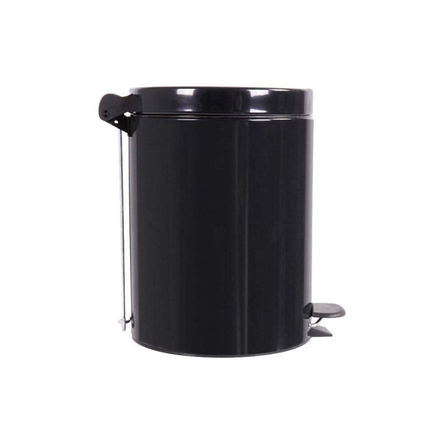 Poubelle salle de bain à pédale 5L Noir Graphite