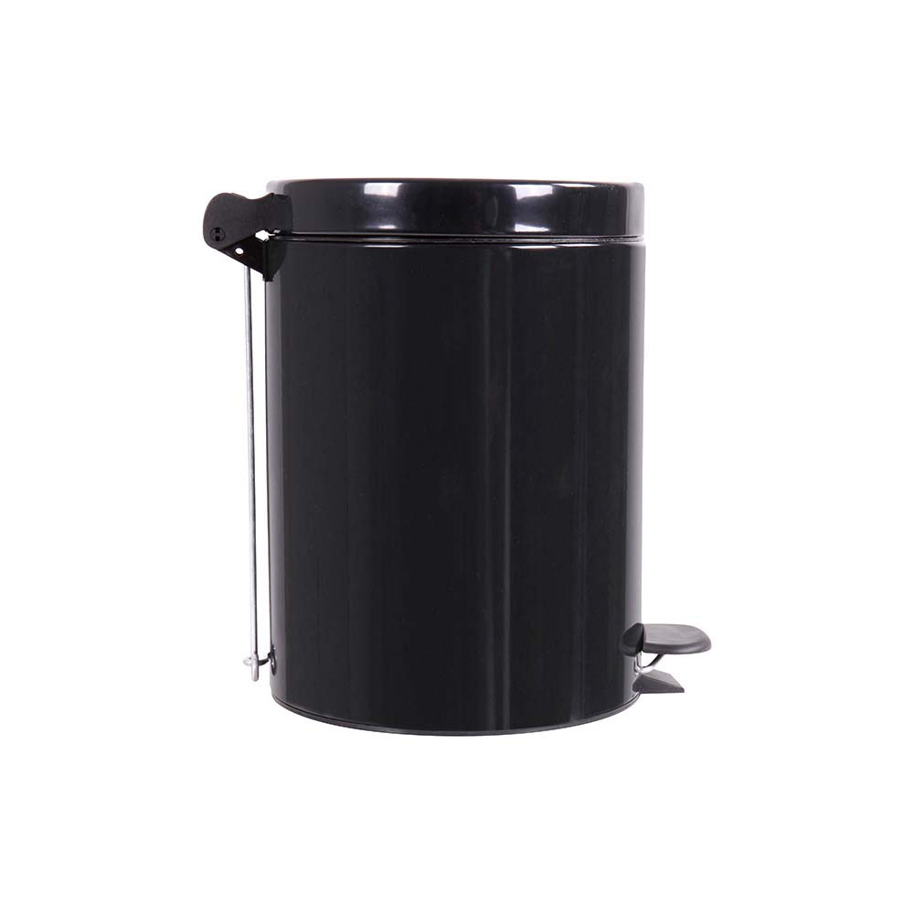 Poubelle salle de bain à pédale 5L Noir Graphite