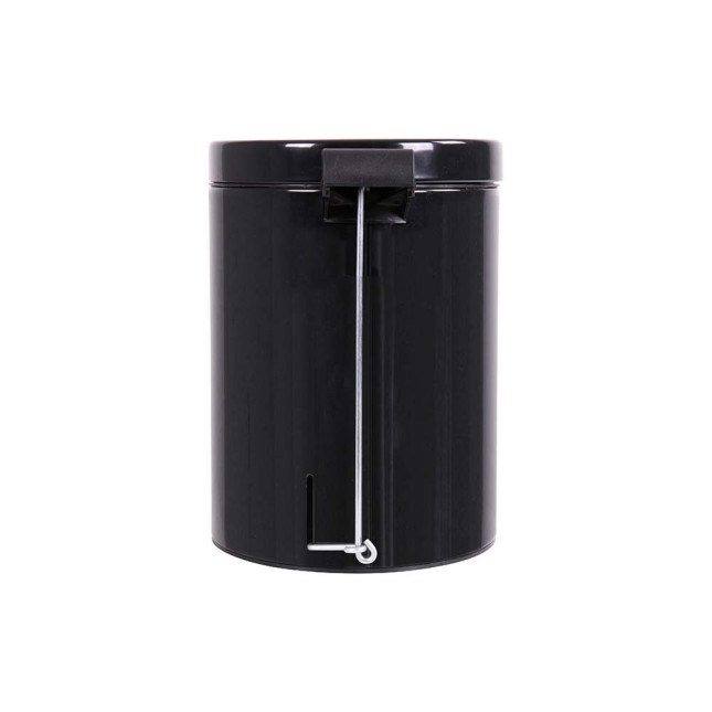 Poubelle salle de bain à pédale 5L Noir Graphite