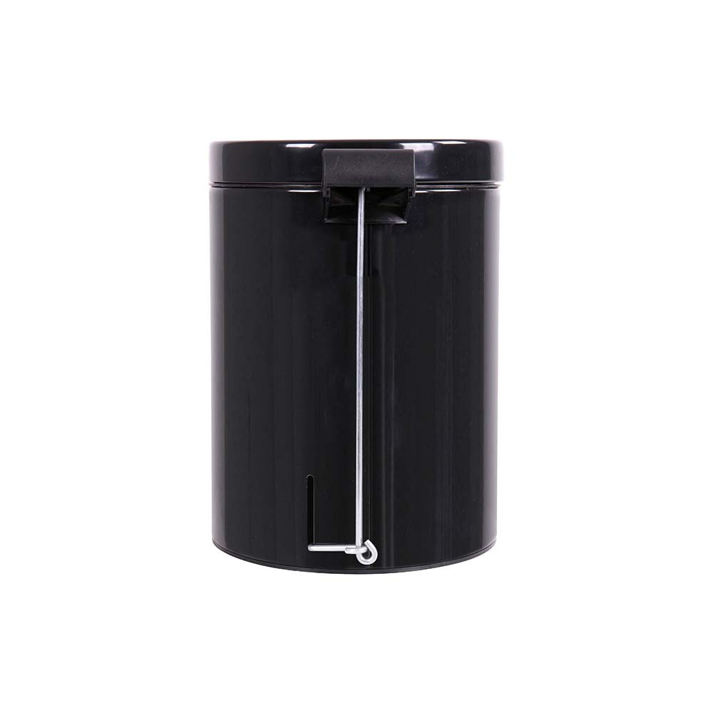 Poubelle salle de bain à pédale 5L Noir Graphite
