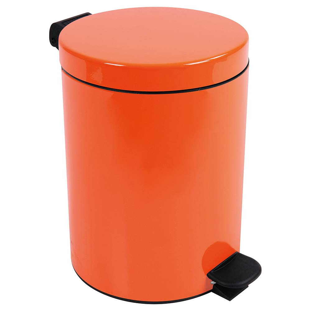 Poubelle salle de bain à pédale 5L Orange Clémentine