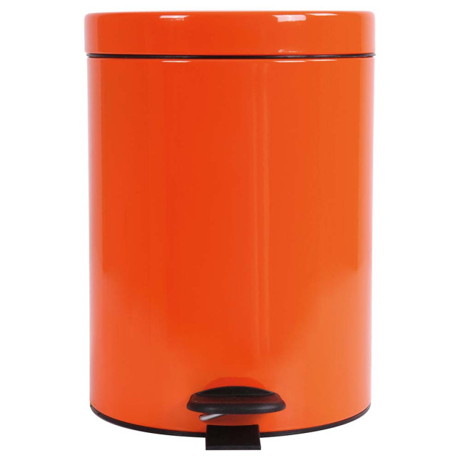 Poubelle salle de bain à pédale 5L Orange Clémentine