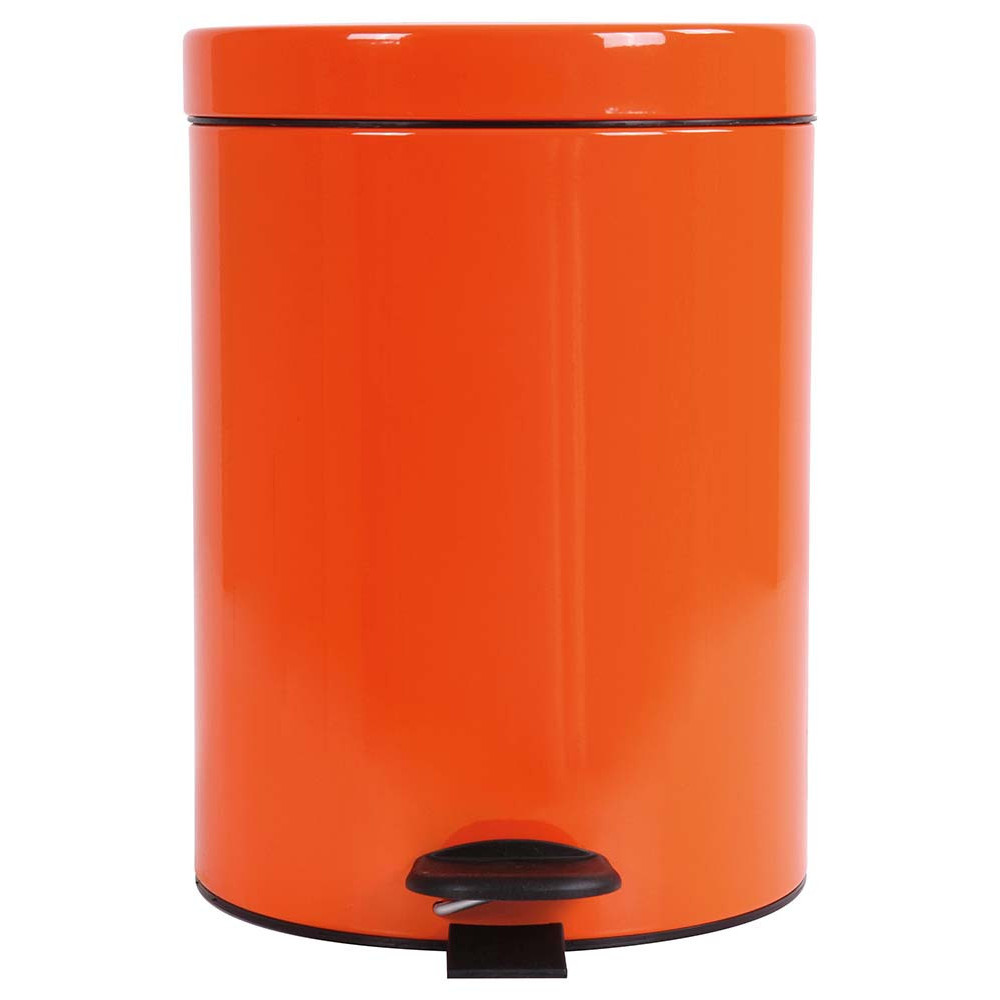 Poubelle salle de bain à pédale 5L Orange Clémentine